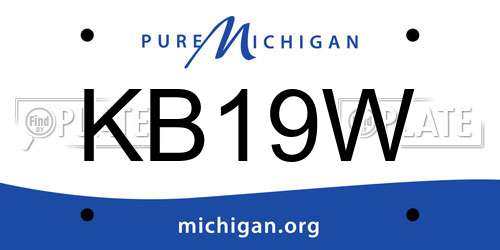 KB19W Michigan License Plate