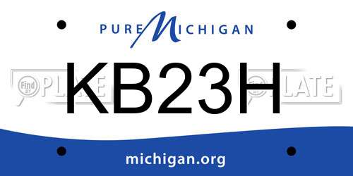 KB23H Michigan License Plate