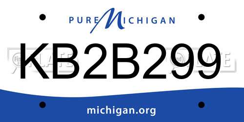 KB2B299 Michigan License Plate