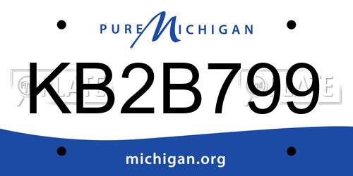 KB2B799 Michigan License Plate