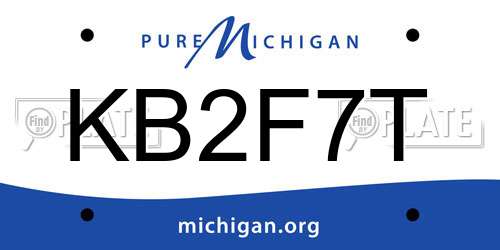 KB2F7T Michigan License Plate