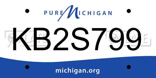 KB2S799 Michigan License Plate