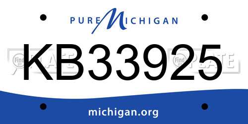 KB33925 Michigan License Plate