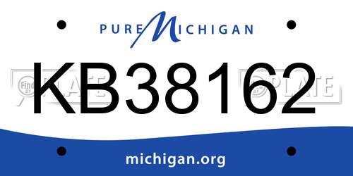 KB38162 Michigan License Plate