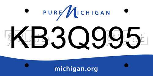 KB3Q995 Michigan License Plate