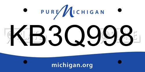 KB3Q998 Michigan License Plate