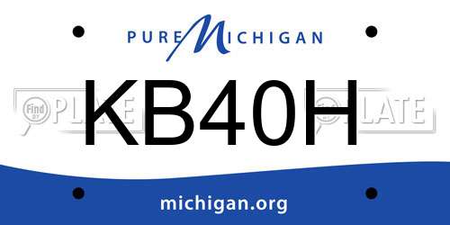 KB40H Michigan License Plate