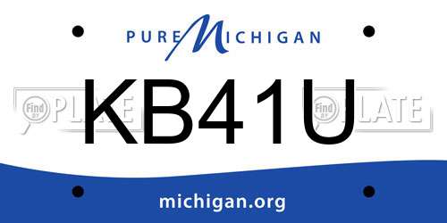 KB41U Michigan License Plate