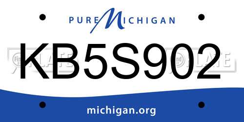 KB5S902 Michigan License Plate