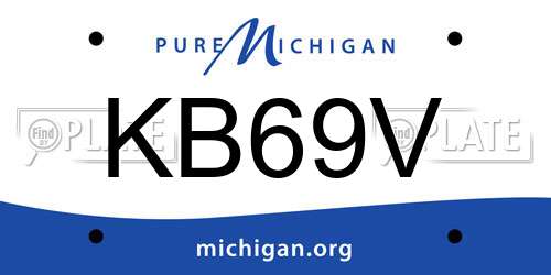 KB69V Michigan License Plate
