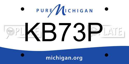 KB73P Michigan License Plate