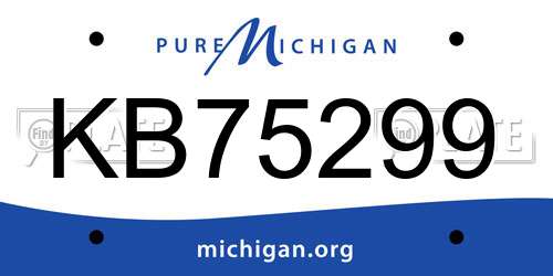 KB75299 Michigan License Plate