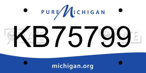KB75799 Michigan License Plate