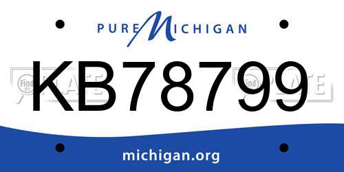 KB78799 Michigan License Plate