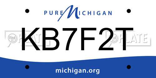 KB7F2T Michigan License Plate