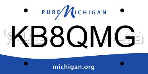 KB8QMG Michigan License Plate