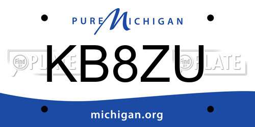 KB8ZU Michigan License Plate