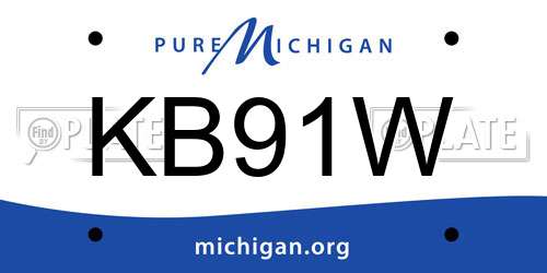 KB91W Michigan License Plate