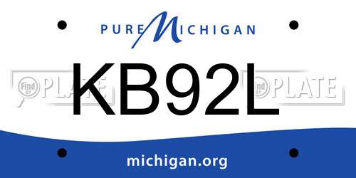 KB92L Michigan License Plate