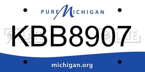 KBB8907 Michigan License Plate