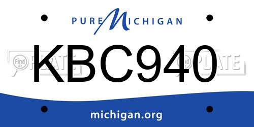 KBC940 Michigan License Plate