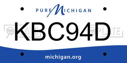 KBC94D Michigan License Plate