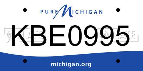 KBE0995 Michigan License Plate