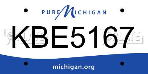 KBE5167 Michigan License Plate
