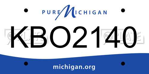 KBO2140 Michigan License Plate