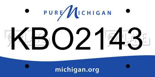 KBO2143 Michigan License Plate