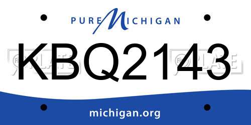 KBQ2143 Michigan License Plate