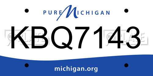 KBQ7143 Michigan License Plate