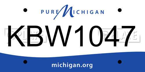 KBW1047 Michigan License Plate