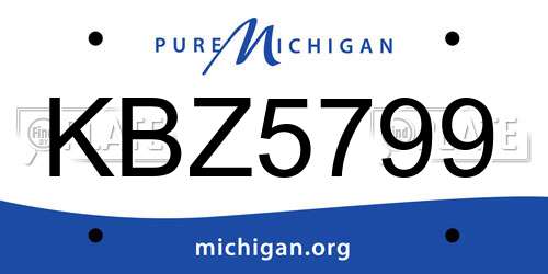 KBZ5799 Michigan License Plate