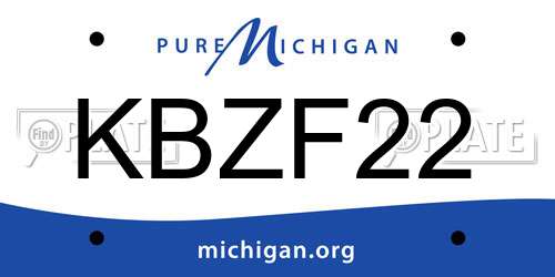 KBZF22 Michigan License Plate