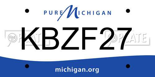 KBZF27 Michigan License Plate