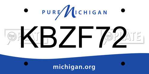 KBZF72 Michigan License Plate