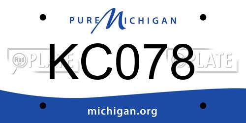 KC078 Michigan License Plate