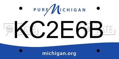 KC2E6B Michigan License Plate