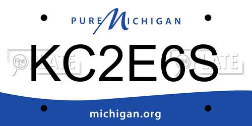 KC2E6S Michigan License Plate