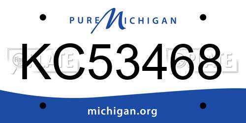 KC53468 Michigan License Plate