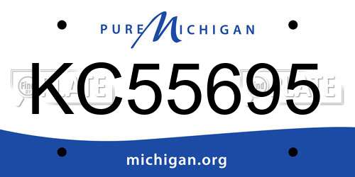KC55695 Michigan License Plate