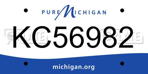 KC56982 Michigan License Plate