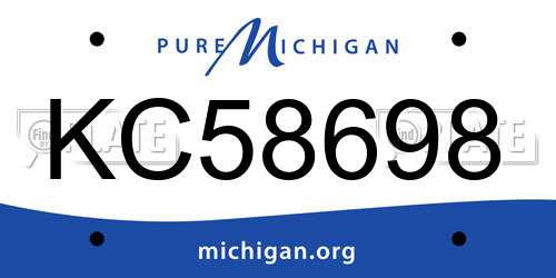 KC58698 Michigan License Plate