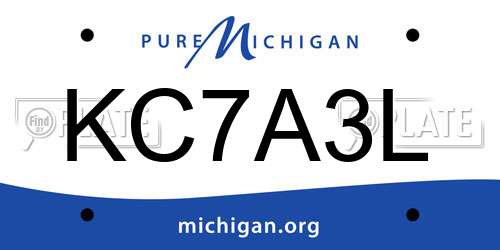 KC7A3L Michigan License Plate