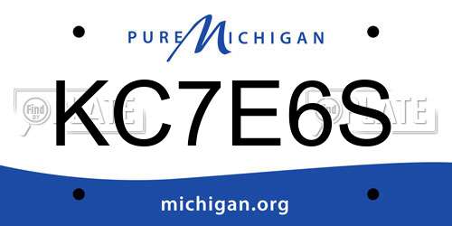 KC7E6S Michigan License Plate
