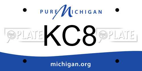 KC8 Michigan License Plate