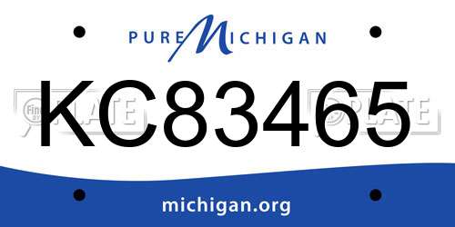 KC83465 Michigan License Plate