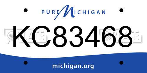 KC83468 Michigan License Plate