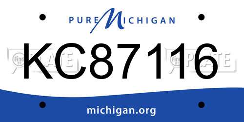 KC87116 Michigan License Plate